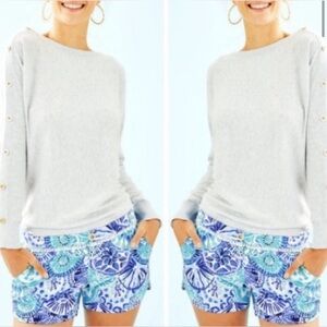 Lilly Pulitzer shorts in print Turquoise Oasis Half Shell Metallic